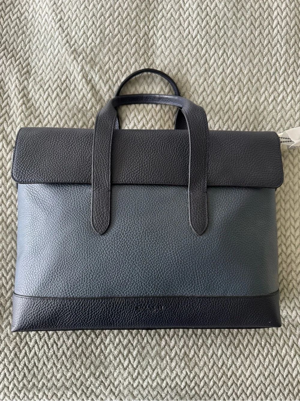 NWOT COACH Hamilton Portfolio Briefcase Laptop Bag Pebble Leather Colorblock
